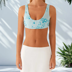 ﻿Beaded Printed Micro Short Top