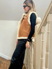 Brown Fur Lining Vest