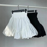 Ruffle Puff Elastic High-waist Mini Skirt