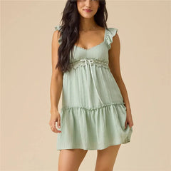 Ruffle Sleeve Babydoll Mini Dress
