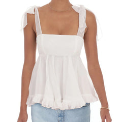 Bow Tied Ruffles Bodydoll Tank Top