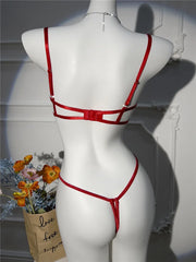 Red Bow Cut Out Lingerie Set