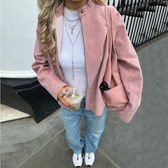 Sued Zip Up Jacket
