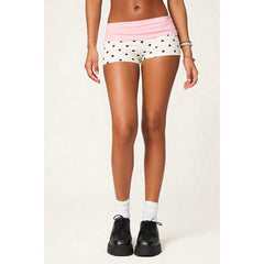 Fold Over Printed Micro Shorts
