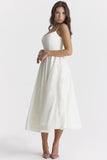 White Flowy Midi Dress