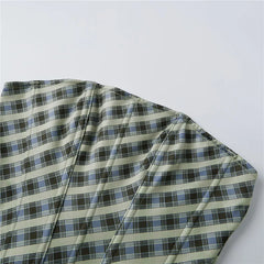 Plaid Solid Strapless Corset Top