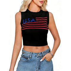 USA Knit Crop Vest