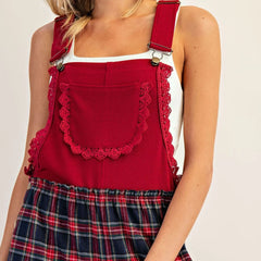 Christmas Plaid Overall Jumpsuits