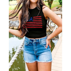 USA Knit Crop Vest