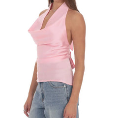 Satin Halter Tank Top
