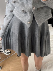 Knitted Pleated Mink Skirt