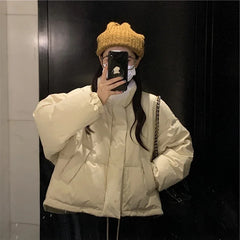 Solid Puffer Jacket Free From Label