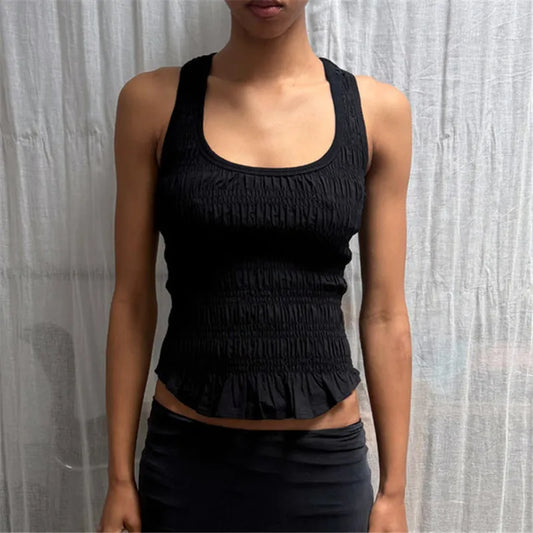 U-Neck Smocked Tank Top