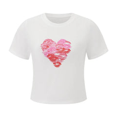 Heart Printed Graphic Baby Tee