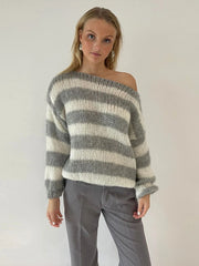 Striped Crew Neck Knit Sweater