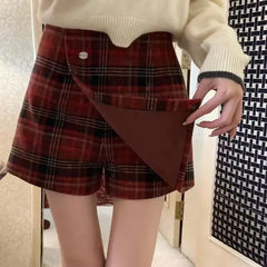 Red Preppy Plaid Skort Free From Label