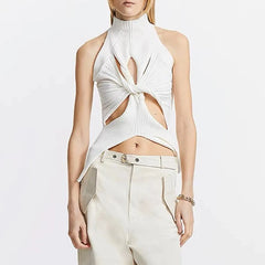Twisted Hollow Out Knitting Tank Top
