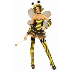 “Striped black and yellow cami bee halloween costume for women”
