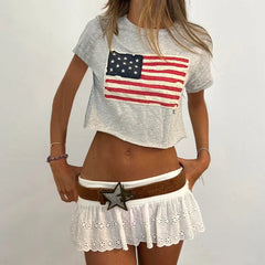American Flag Graphic Crop Top