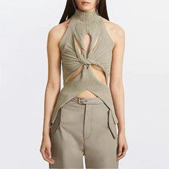Twisted Hollow Out Knitting Tank Top