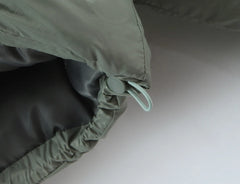 Zipper Up Stand Collar Removable Hooded Parka Coat