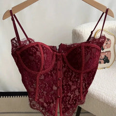 Lace Strapless Bustier Corset Top
