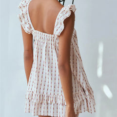 Bow Babydoll Ruffle Short Dress