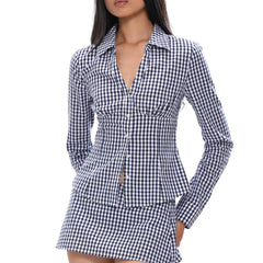 Plaid Fitted Collared Shirt