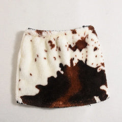 Cow Print Low Waist Short Skirts
