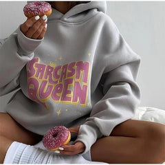 Sarcasm Queen Printed Hoodie