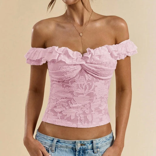 Off Shoulder Frill Strap Top