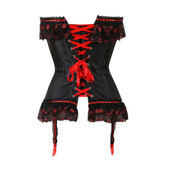 Satin Bow Lace Strapless Corset Top