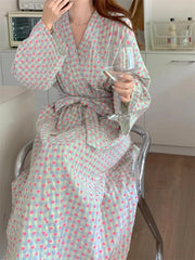 Printed Long Sleeve Night Gown Robe