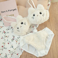 Plush Cartoon Bear Bra Set