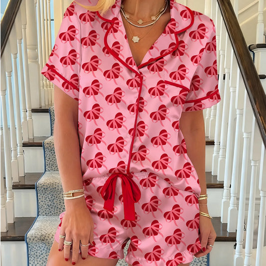 Heart/Bow Print Pyjama Sets