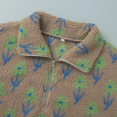 Fleece Printing Half-Zip Sweatshirt