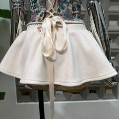 Embroidery Corset Strap Top And Mini Skirt Set