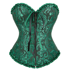 Satin Bow Lace Strapless Corset Top