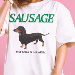 Sausage Dog Print T Shirt Women Oversized Funny Tees