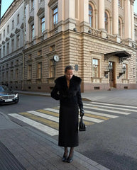 Fur Collar Knitted Cardigan