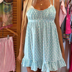 Polka Dot Babydoll Mini Dress