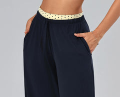 Polka Dot Layered Tank Top And High Waist Wide Leg Pants Set
