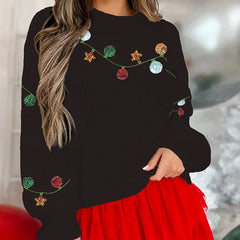 Christmas Lights Sequin Sweatshirt