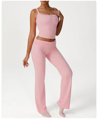 High Waist Bell-bottoms Fitness Bra Sports Suit