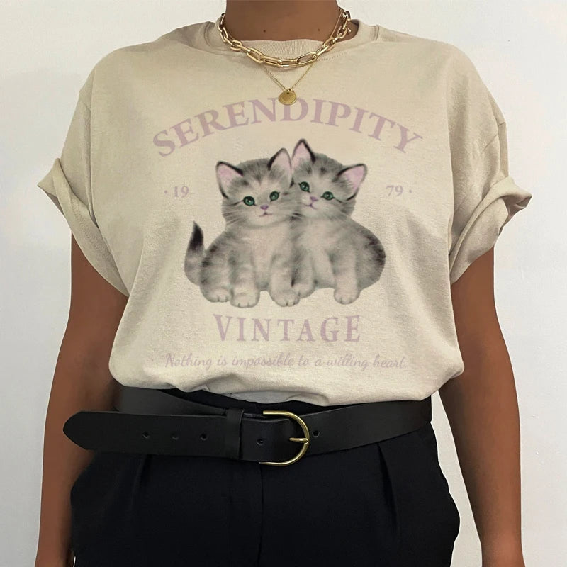 Oversized Kittens Vintage Graphic Tees 