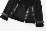 Faux Fur Double-sided Zipper Jacket