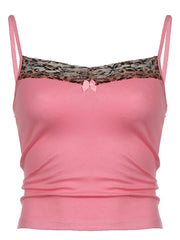 Pink Leopard Print Cami Crop Top
