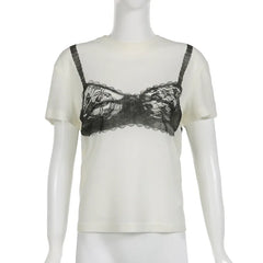 White Bra Print Graphic Tee - Free From Label