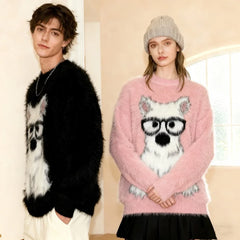 Cartoon Dog Graphic Sweater
