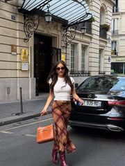 Plaid Midi Skirt